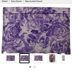 Ganni Purple Floral Wallet/Card Holder